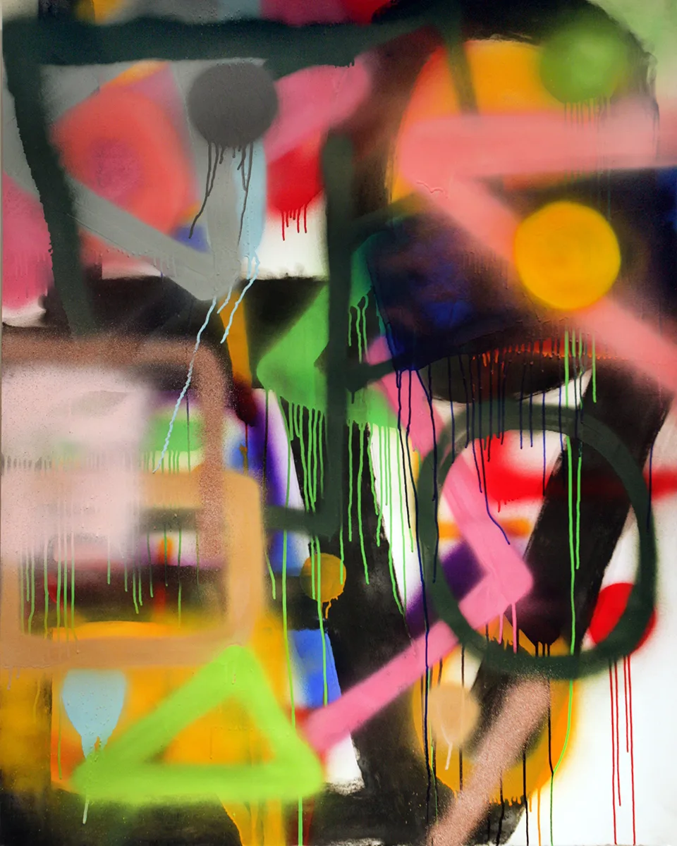 Tagged 1 by Molly Larkey, acrylic on paper, 40 x 30 inches