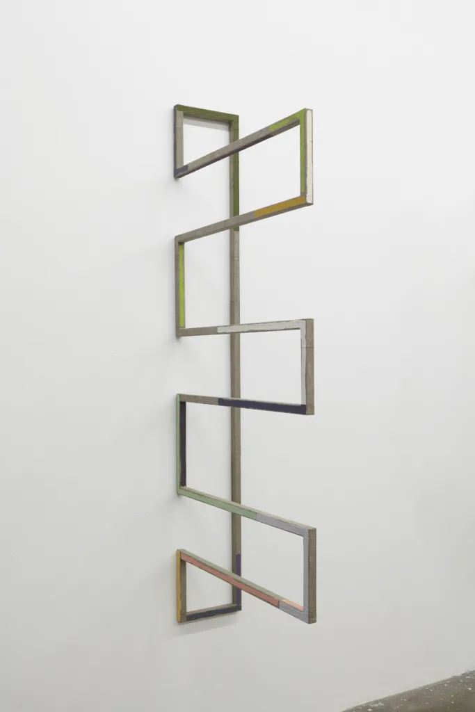 Molly Larkey The Not Yet (Signal 11), 2015 Steel wrapped with linen, paint 72 x 31 x 10 inches