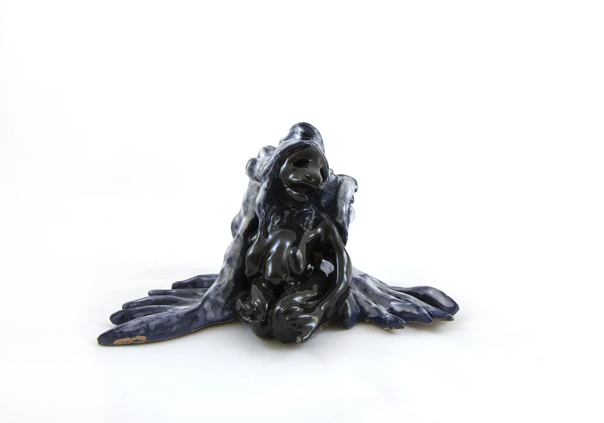 Mama Bird Aubrey, 2019 by Lydia Maria Pfeffer Ceramic, 4.5 x 6.5 x 3.5 inches