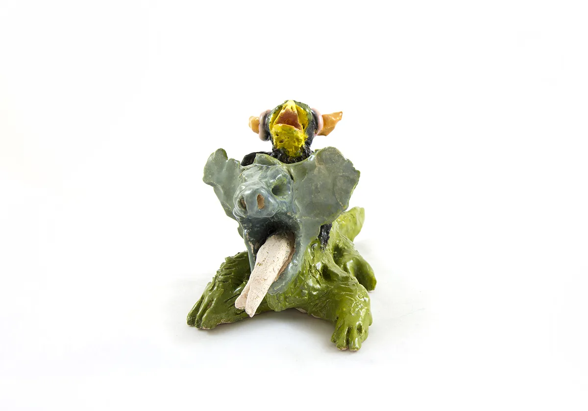 Lydia Maria Pfeffer Little Dragon Rider, 2019 by Lydia Maria Pfeffer, Ceramic, 4.5 x 4 x 2.4 inches