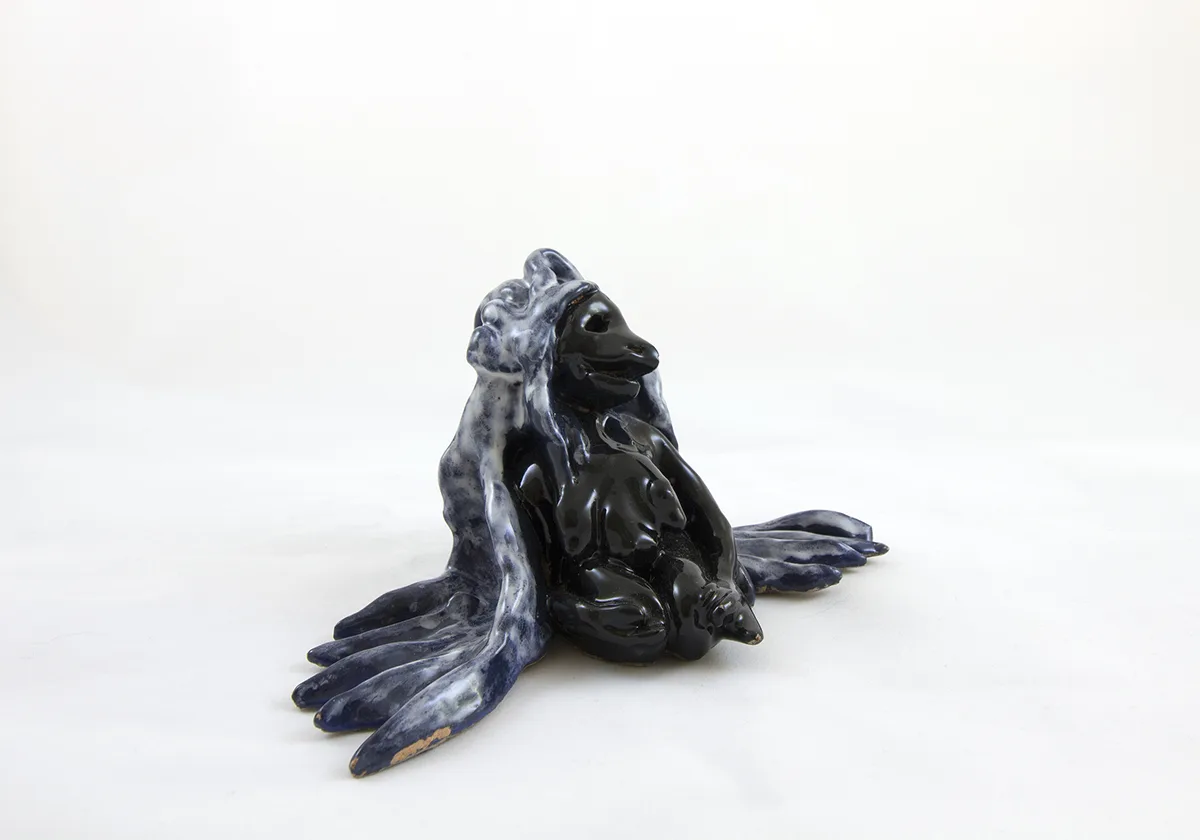 Mama Bird Aubrey, 2019 by Lydia Maria Pfeffer Ceramic, 4.5 x 6.5 x 3.5 inches