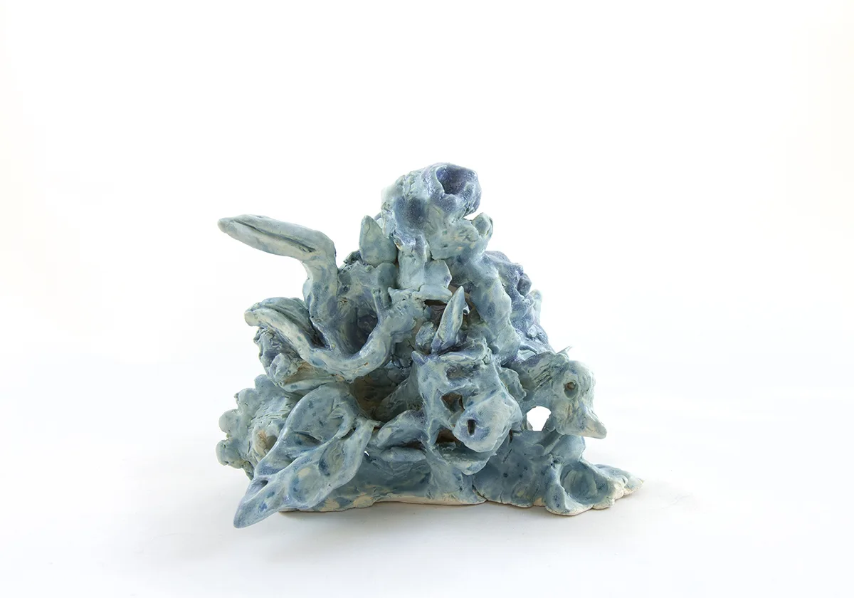 Lydia Maria Pfeffer Tails and Bones, 2019 by Lydia Maria Pfeffer, Ceramic, 5 x 5 x 6 inches