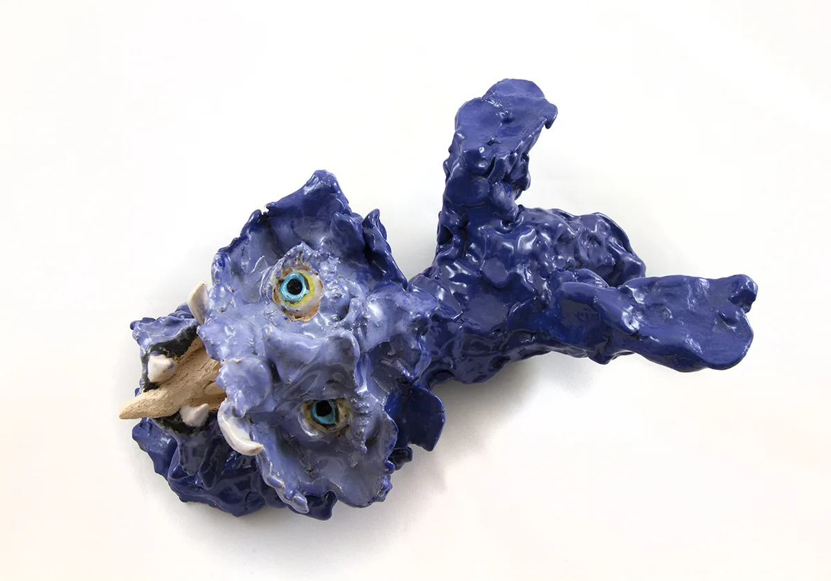 Blue Boy by Lydia Maria Pfeffer, 2019 Ceramic,. 6 x 7.5 x 12 inches