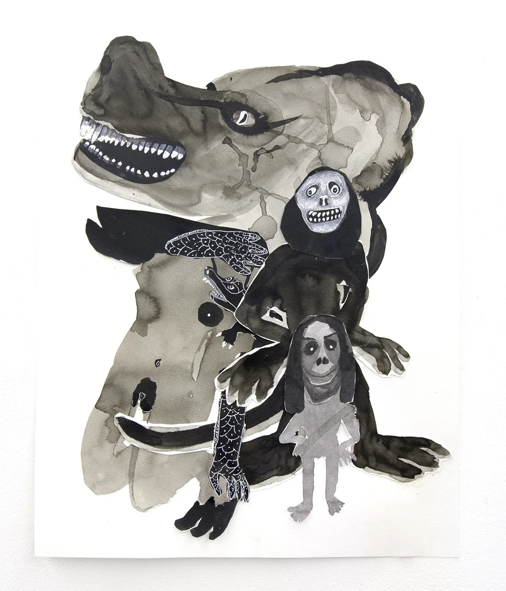 The Little Fierce One, 2019 by Lydia Maria Pfeffer, India ink on paper, 20 x 16 inches