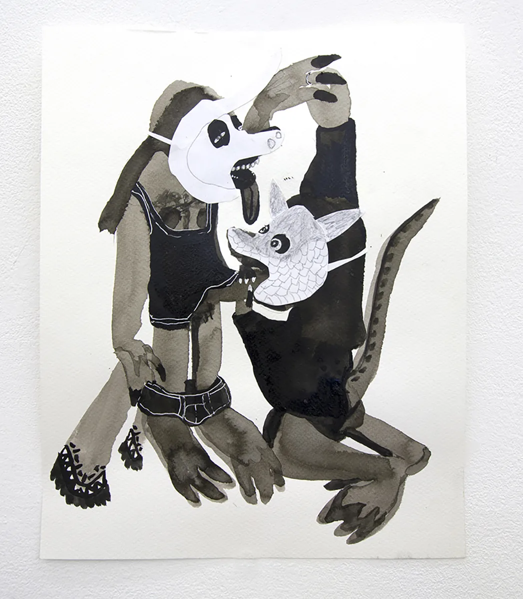 The wedding band, 2019 by Lydia Maria Pfeffer, India ink on paper 14 x 11 inches