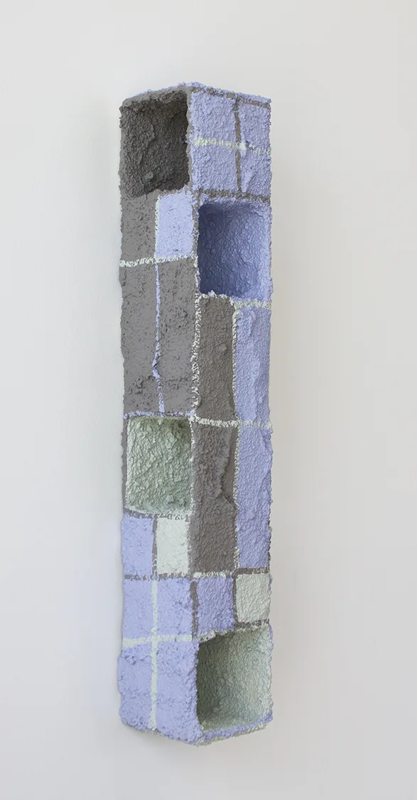 Side view of Beginn-ers 6, 2017 by Molly Larkey24.5 x 4.5 x 4.5 inches steel, stucco, paint