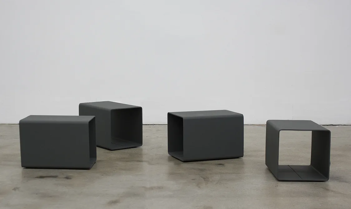 Take Care (Seats), 2017 by Molly Larkey8.25 x 12 x 8 inches (each) steel, paint