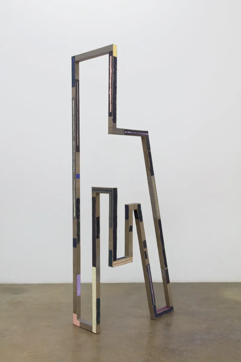 move, 2017 by Molly Larkey96 x 20 x 35 inches steel, linen, paint