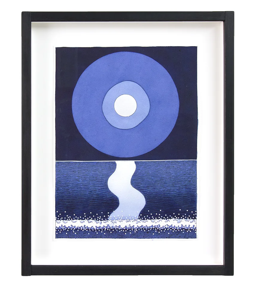 The Coast, 2018 by Matthew F Fisher, Ink and collage on paper 11 7/8 x 8 3/4 inches (unframed) 15 3/4 x 12 1/2 inches (framed)