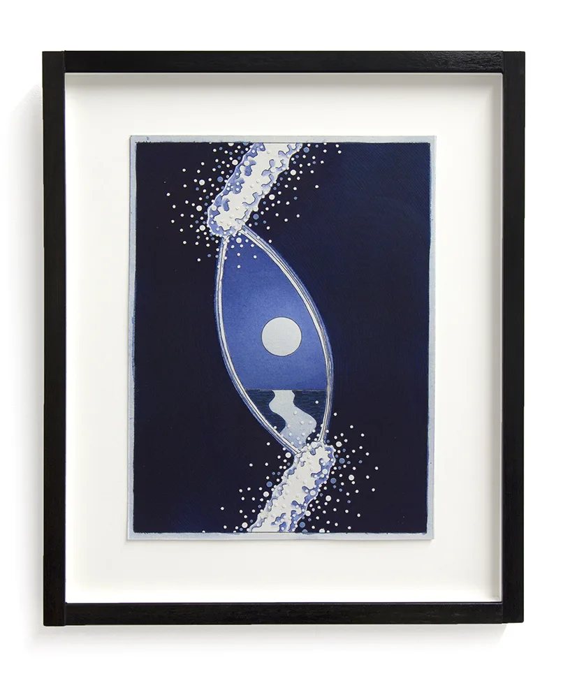 The Living One, 2019 by Matthew F Fisher, Ink and collage on paper 9 3/4 x 7 inches 13 1/2 x 11 inches (framed)