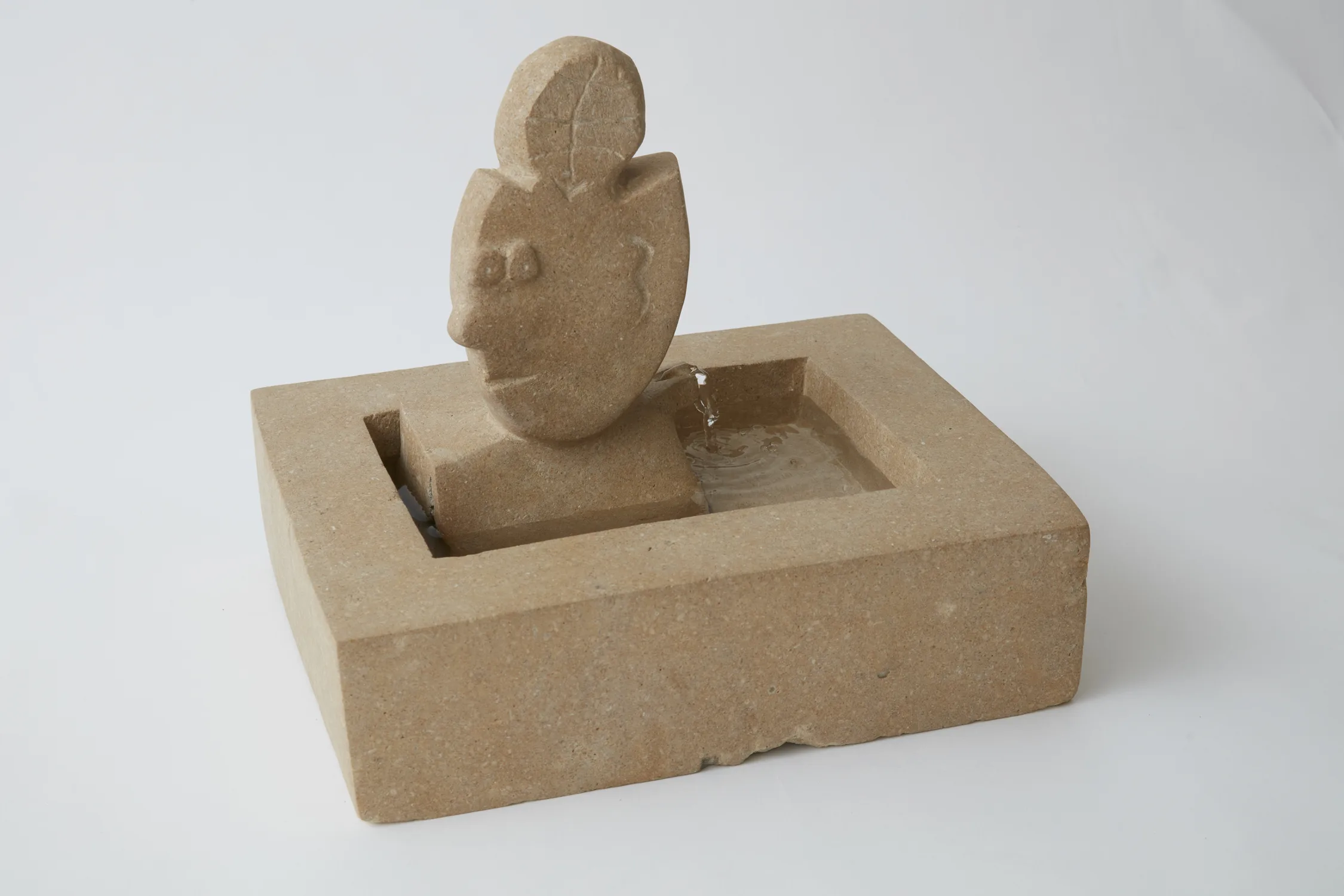 Bart Basketball Fountain by Lilian Martinez, limestone