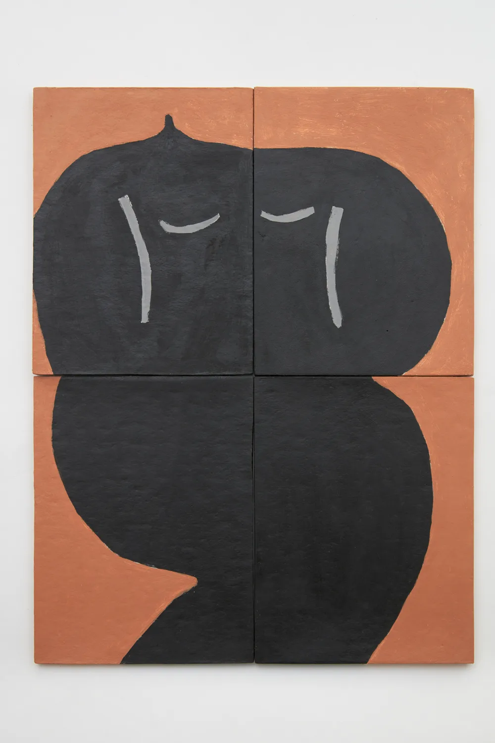 Form on Plaster by Lilian Martinez, acrylic on plaster, 12.5 x 10.5 inches