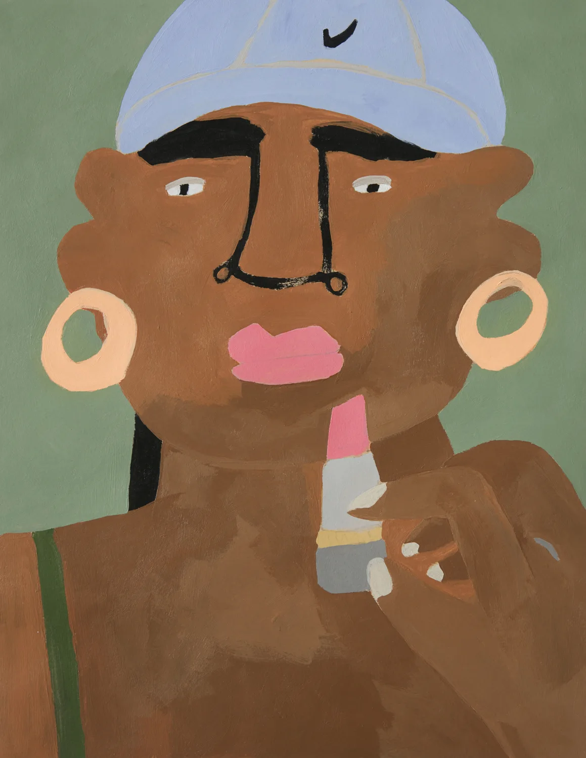 Lipstick by Lilian Martinez, acrylic on paper, 11 x 8.5 inches