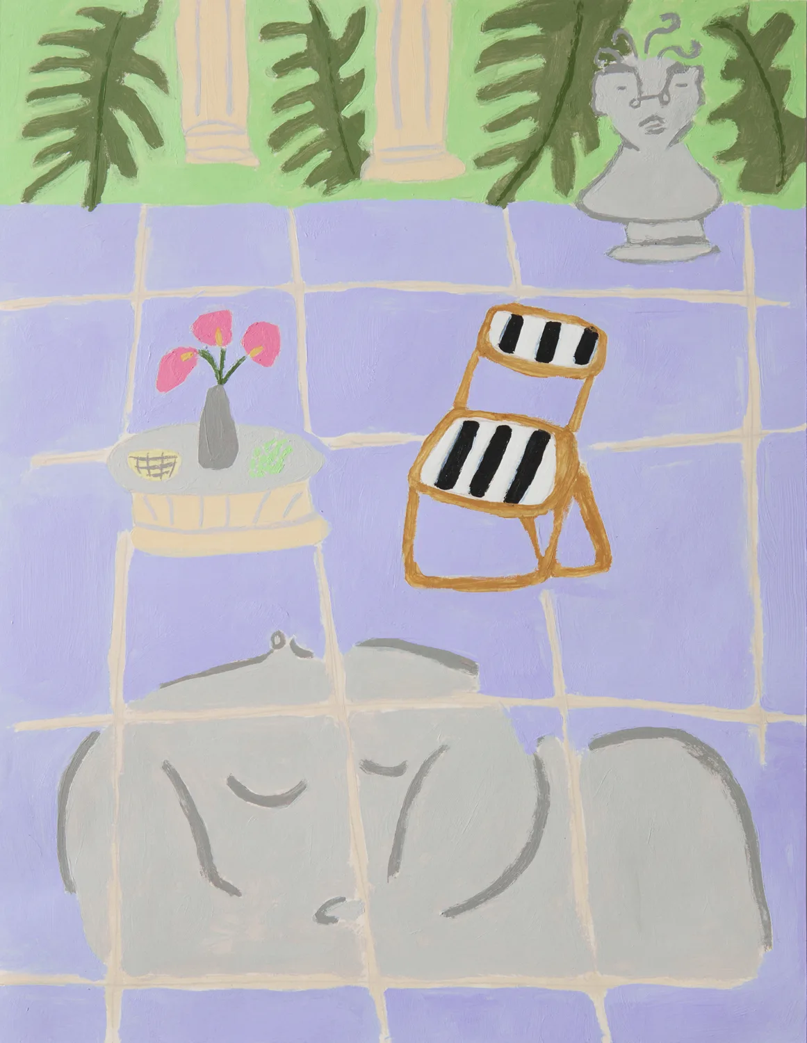 Patio by Lilian Martinez, acrylic on paper, 11 x 8.5 inches