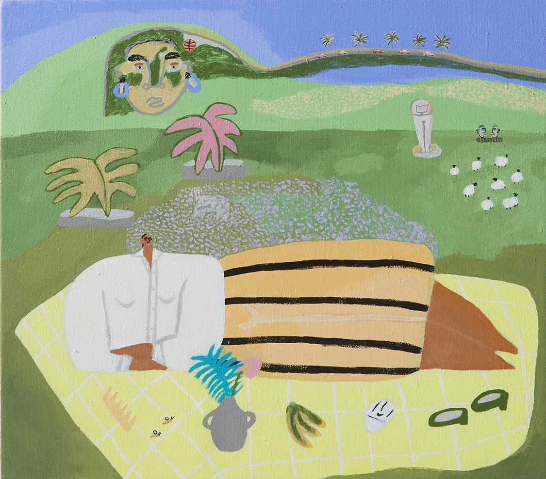 Rolling Hills by Lilian Martinez, acrylic on linen 15 x 17 inches