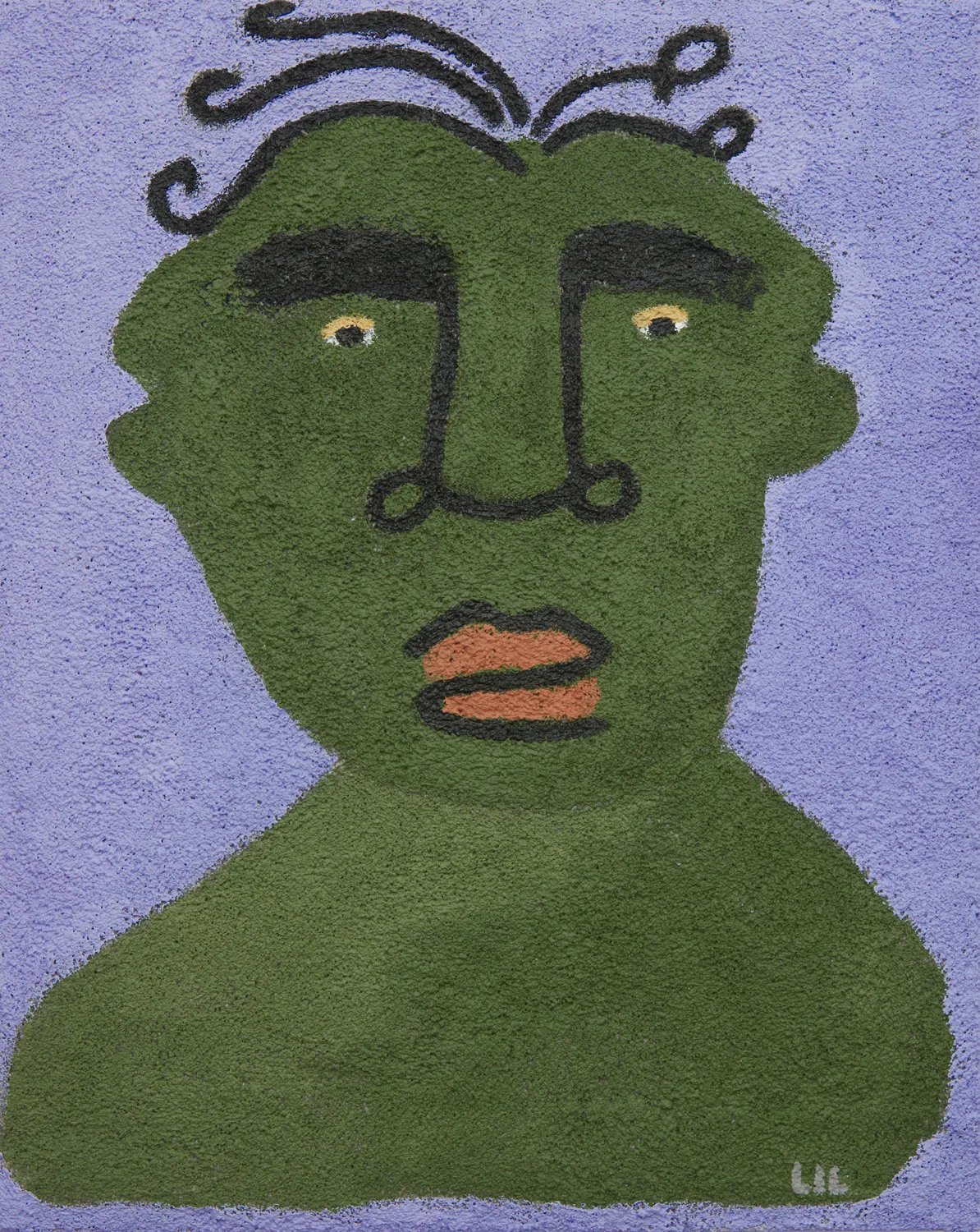 Stone Bust by Lilian Martinez, acrylic on pumice on board, 10 x 8 inches
