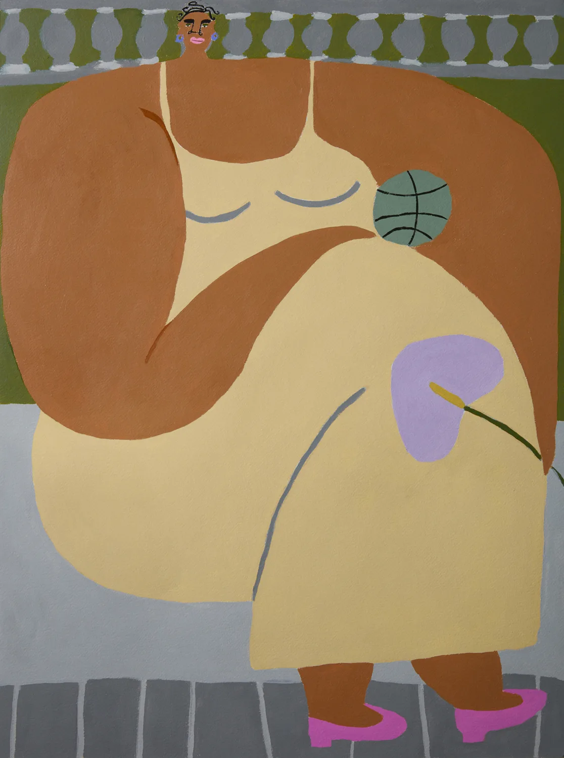 Woman in Frame by Lilian Martinez, acrylic on paper, 24 x 18 inches