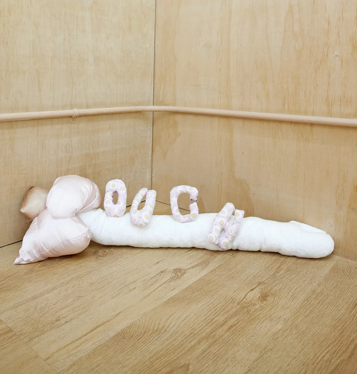 Ouch by Rachel Apthorp, mixed media, 5 x 27 x 8 in