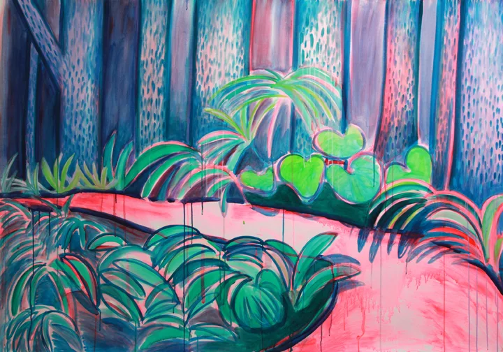 Erin Rachel Hudak Into The Woods, 2016 Acrylic on Canvas 52 x 75 inches