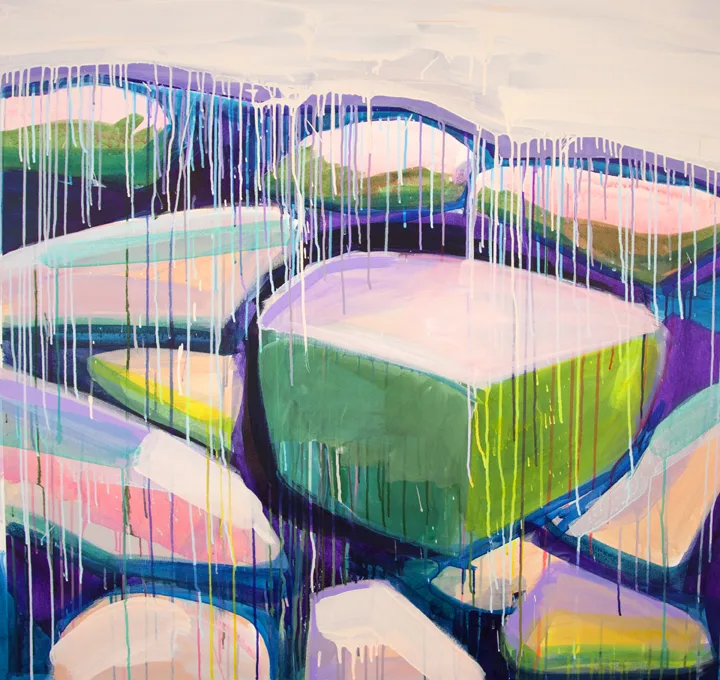 Erin Rachel Hudak River Rocks, 2014 Acrylic on Canvas 43 x 46 inches