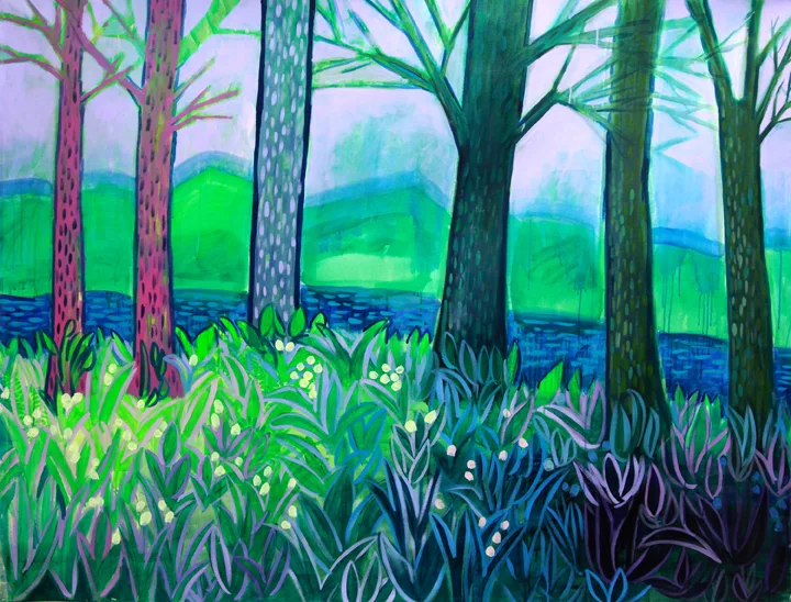 Erin Rachel Hudak Spring By The River, 2016 Acrylic on Canvas 56.5 x 74 inches