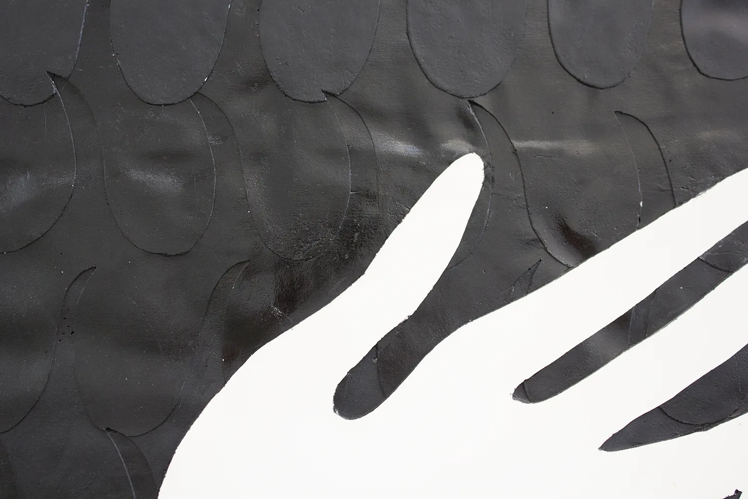 Detail of Ecstasy, 2, 2017 by Erin Morrison, Enamel on gypsum cement 41 x 53.5 inches