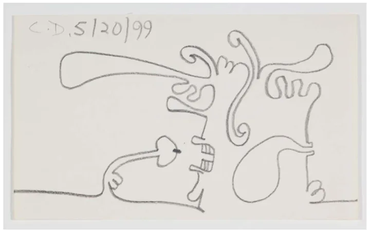 Carroll Dunham Untitled (5/20/1999) pencil on paper 3" x 5" 1999 private collection