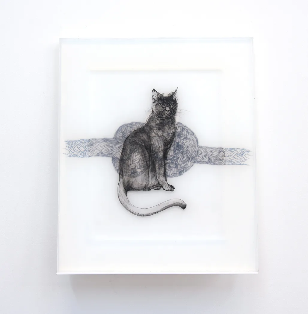Cat, 2018 by Camille Schefter, Platinum silicone and tattoo ink 24 x 20 x 4 inches