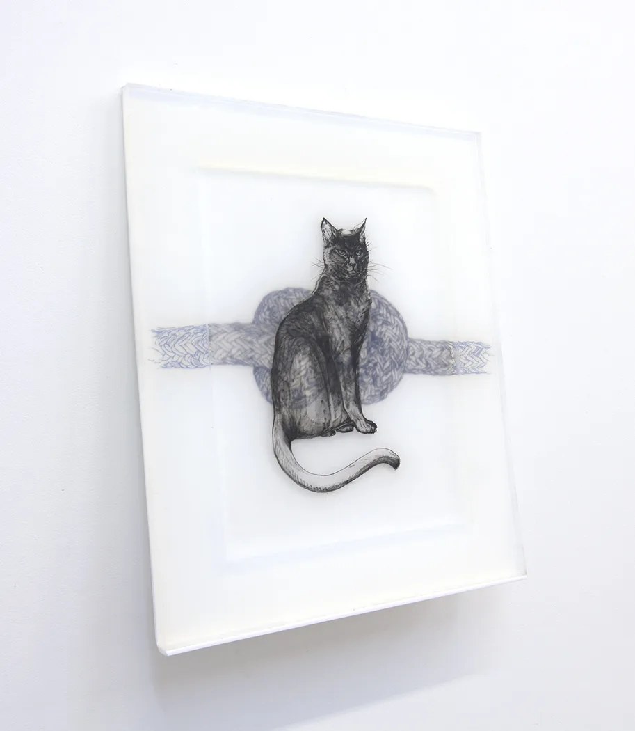 Cat, 2018 by Camille Schefter, Platinum silicone and tattoo ink 24 x 20 x 4 inches