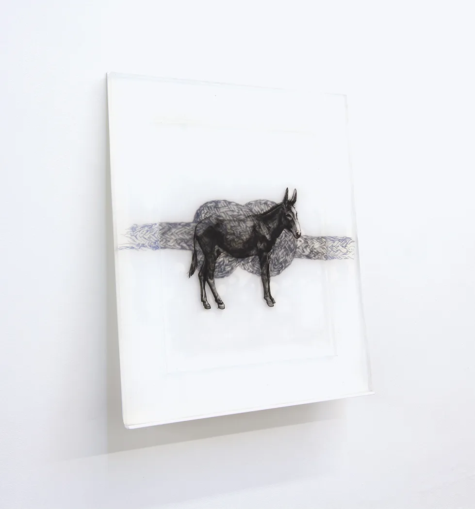 Mule, 2018 by Camille Schefter, Platinum silicone and tattoo ink 24 x 20 x 4 inches