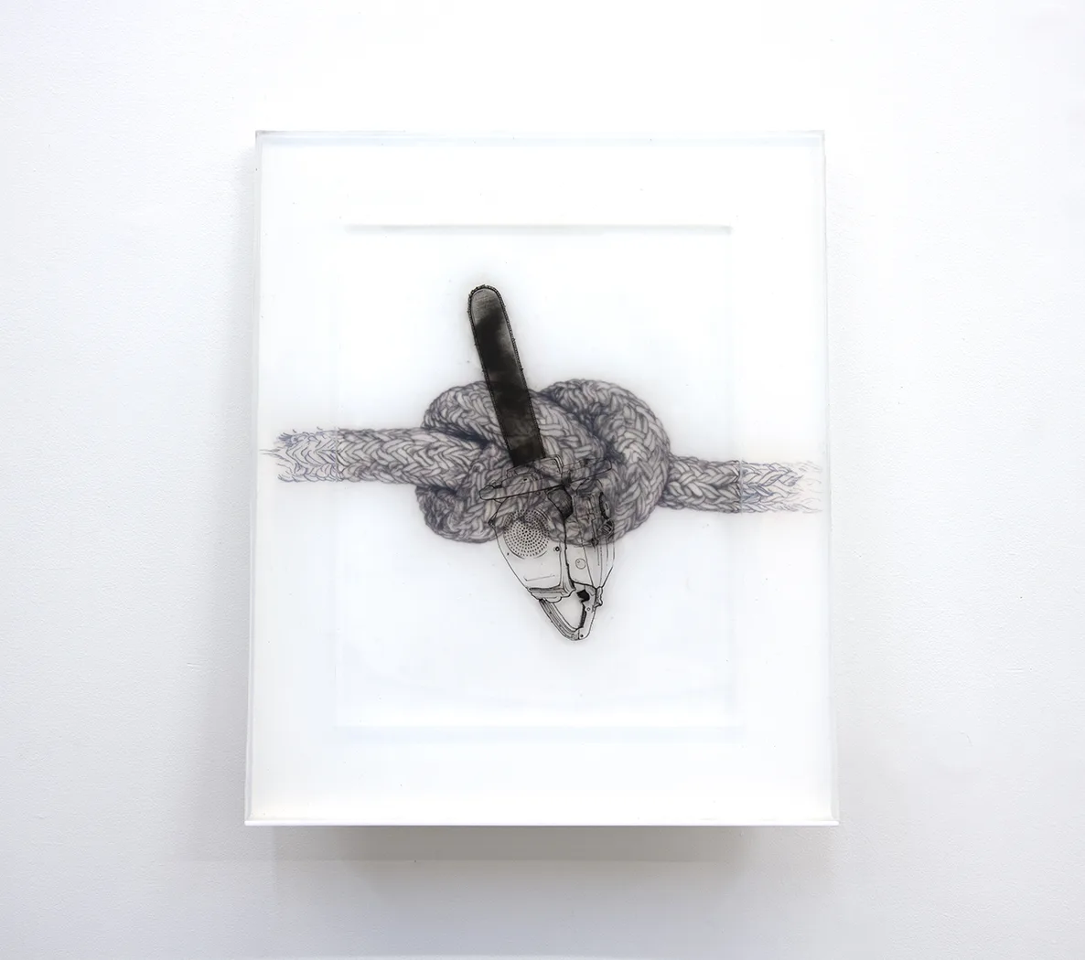 Chain Saw, 2018 by Camille Schefter, Platinum silicone and tattoo ink 24 x 20 x 4 inches