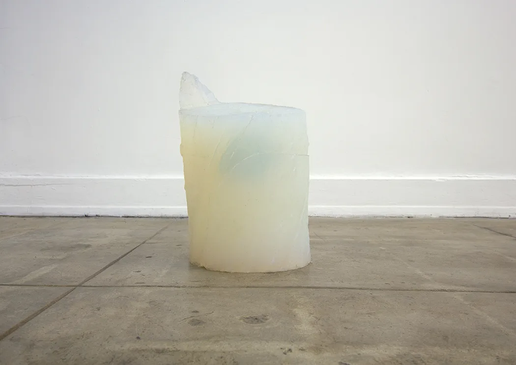 Stump, 2018 by Camille Schefter, Platinum silicone and monkey fist knot 15 x 10 x 10 inches