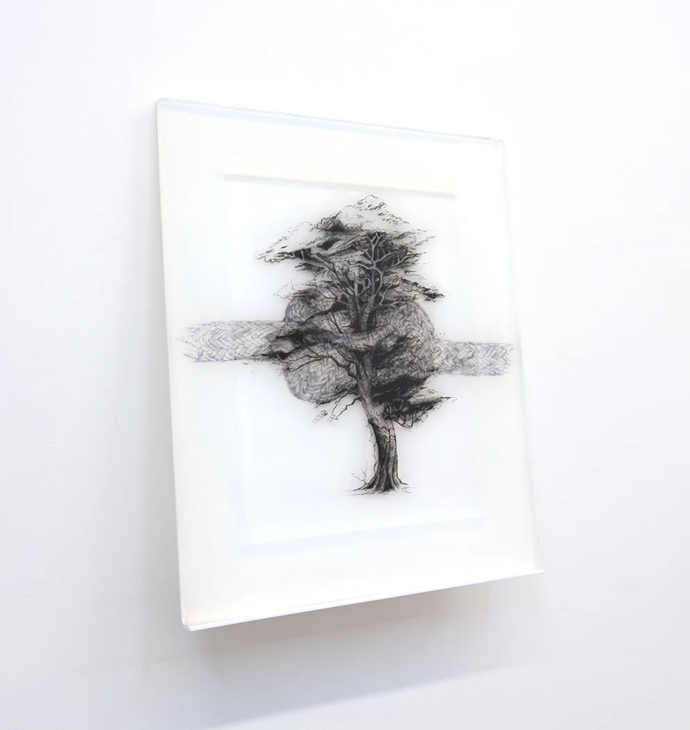Tree, 2018 by Camille Schefter, Platinum silicone and tattoo ink 24 x 20 x 4 inches