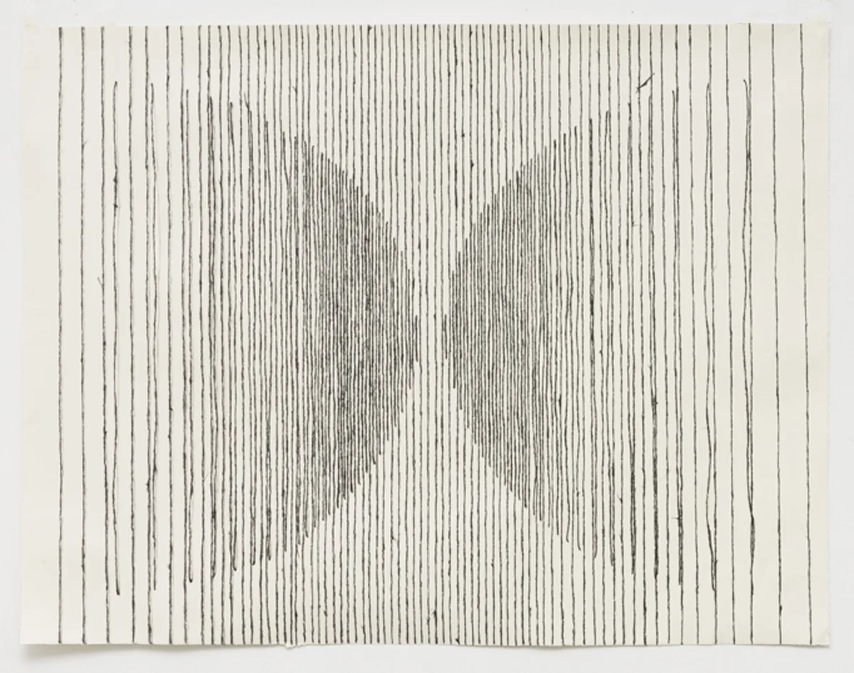 Columns in Section by Claudia Parducci, Graphite, charcoal on paper, 42 x 55 inches