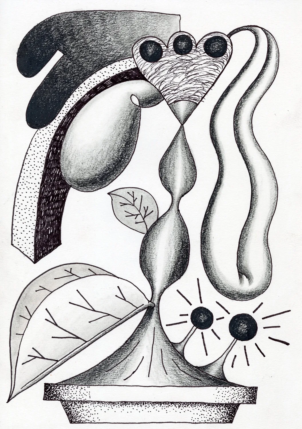 Fungus Flower, 2017 by Ben Sanders, Ink and colored pencil on paper 11.75 x 8.25 inches unframed