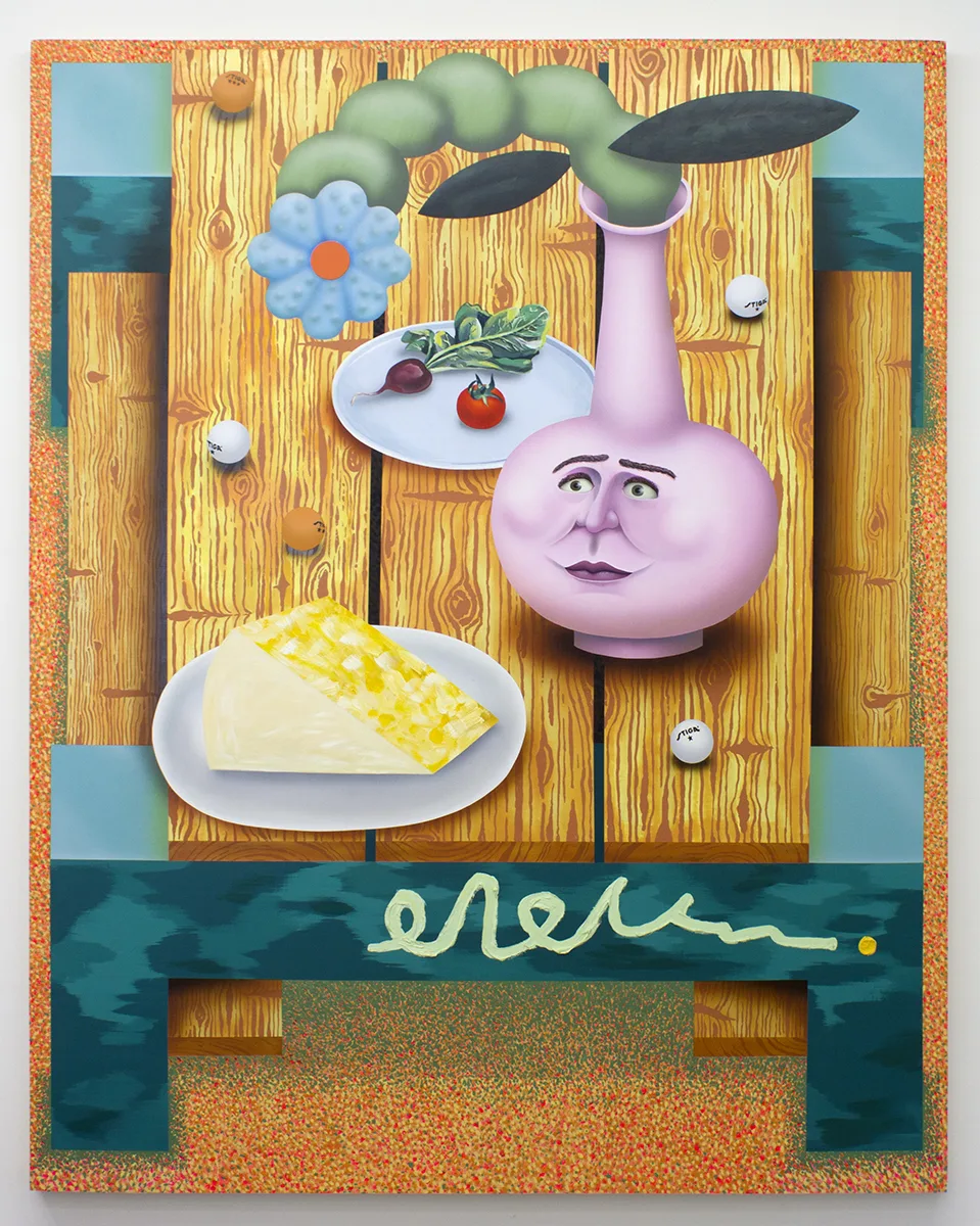 The Table, 2017 Acrylic and oil on panel 60 x 48 inches