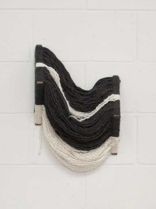 Ariel Herwitz A Means, 2016 Walnut, yarn 20 x 12 x 7 inches
