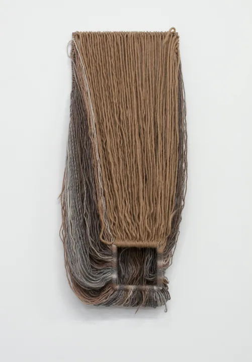 Ariel Herwitz Calling, 2016 Walnut, yarn 24 x 10 x 3 inches