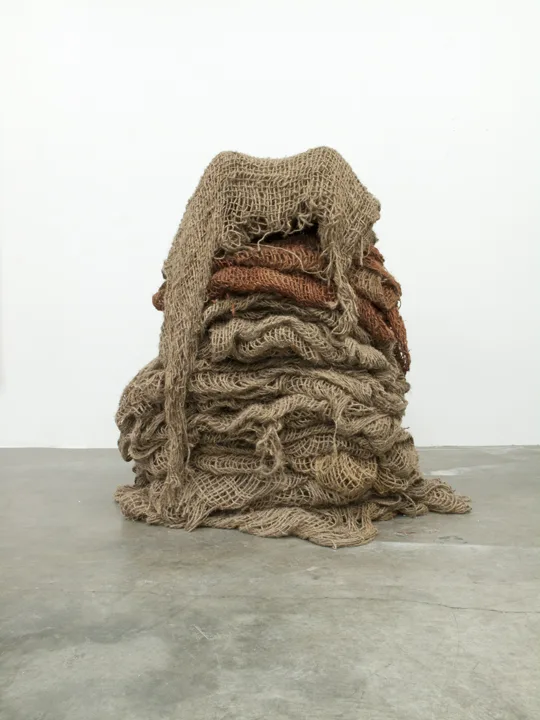 Ariel Herwitz Hinge on, 2016 Jute, wood 52 x 48 x 24 inches