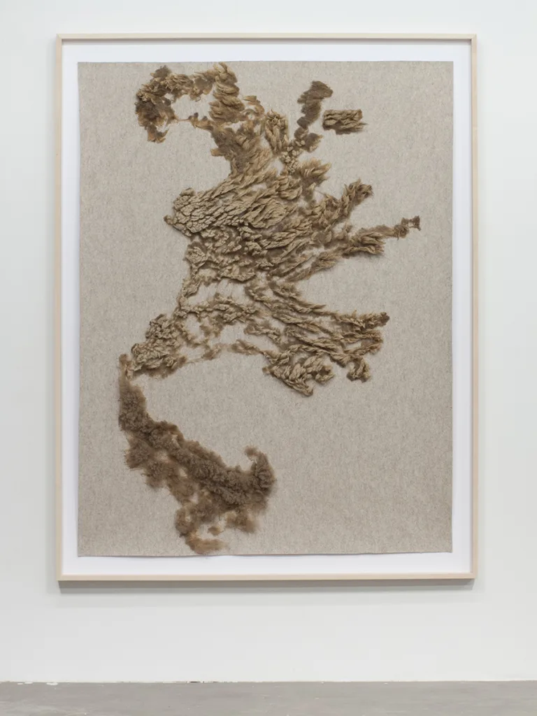 Ariel Herwitz Ruby, 2016 Wool, felt, maple artists frame 79 x 61 x 2.5 inches