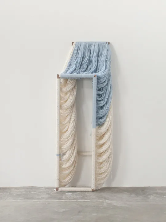 Ariel Herwitz Walking, 2016 Walnut, yarn 48 x 16 x 6.5 inches