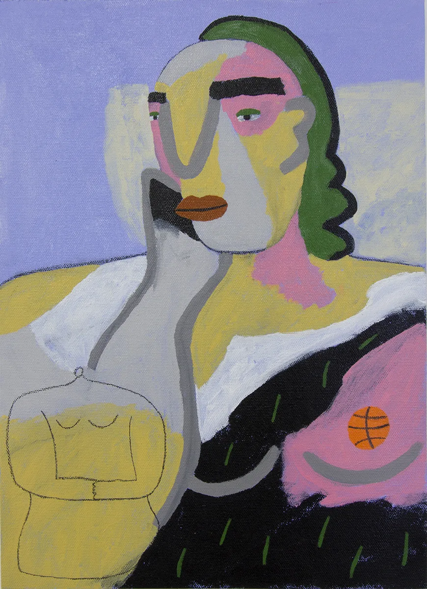 Woman by Lilian Martinez, acrylic on flat canvas, 14 x 10 inches