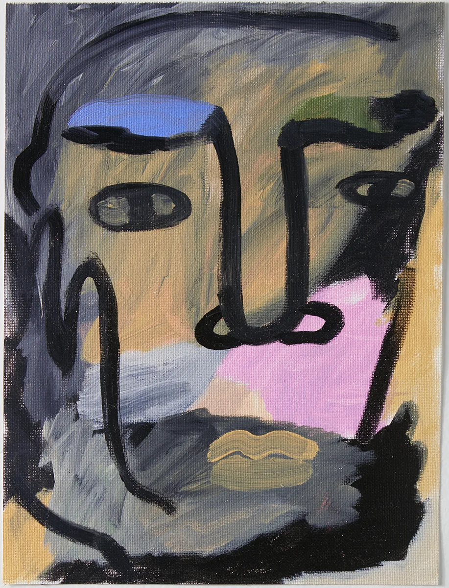 Blue Eyebrow by Lilian Martinez, acrylic on flat canvas, 11 x 8.5 inches