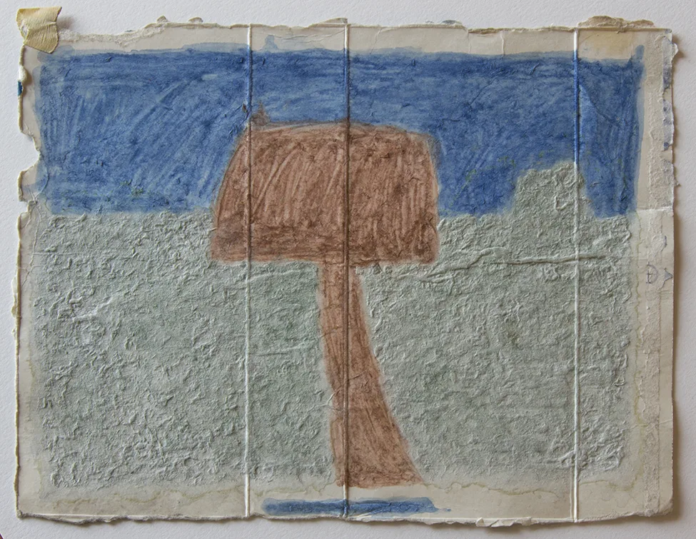 Work on paper that shows a house