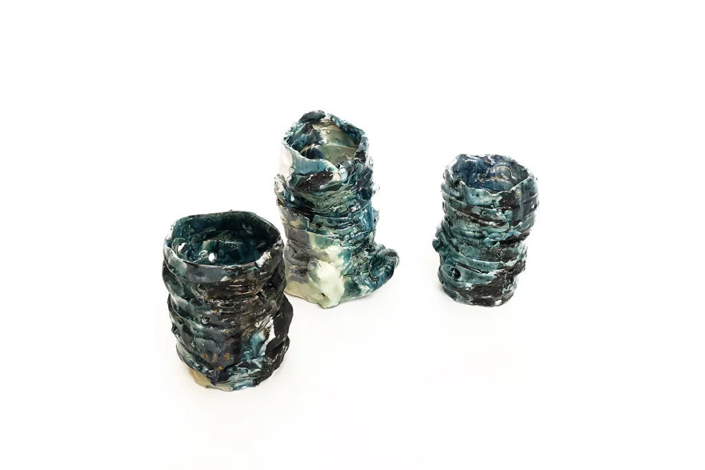 Johanna Breiding Vessel 27, 28, 29, 2020 ceramics, glaze