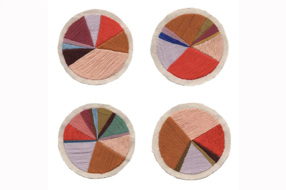 Four circle thread works by Sula Bermúdez-Silverman