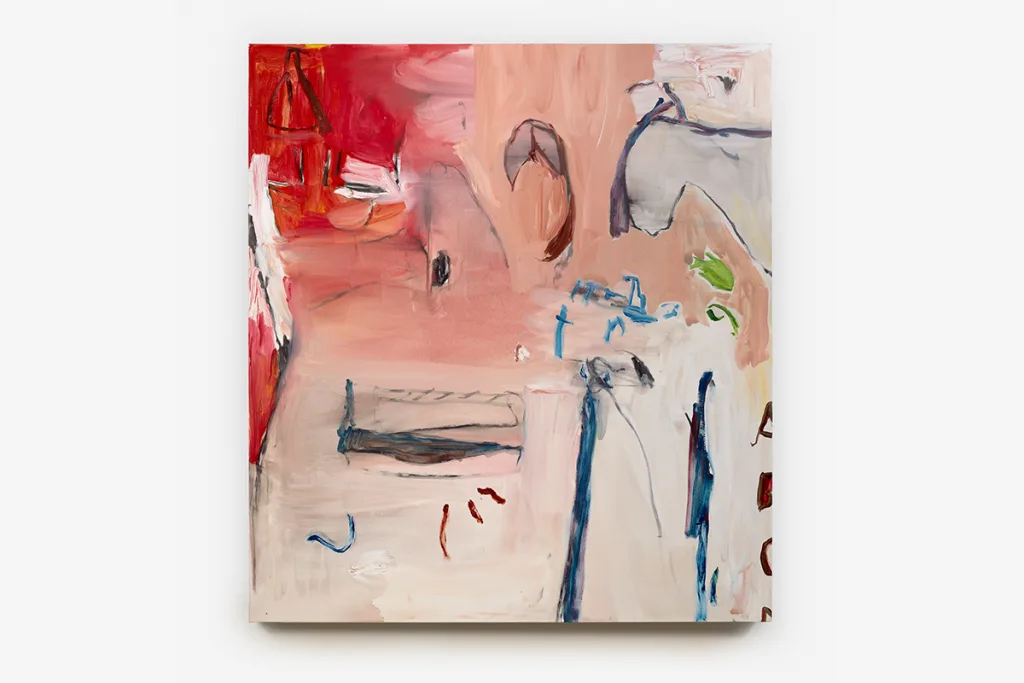 An abstract painting by artist b chehayeb with broad brushstrokes and vivid colors.