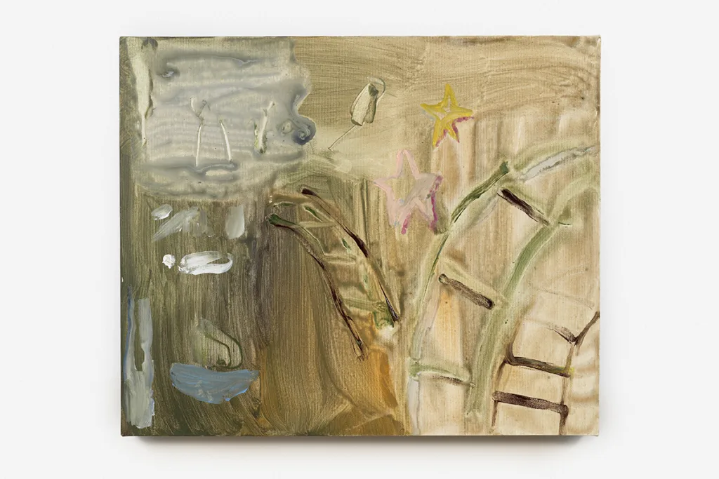 An abstract painting by artist b chehayeb with broad brushstrokes and vivid colors.