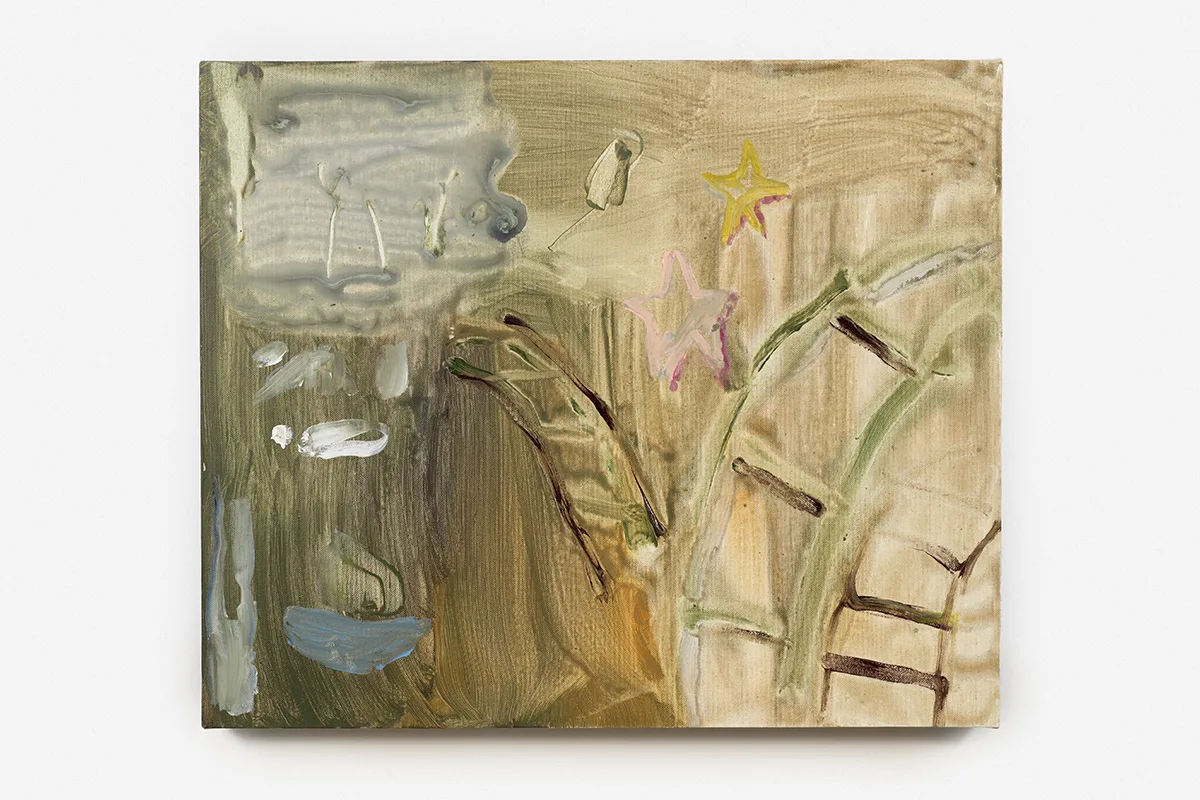 An abstract painting by artist b chehayeb with broad brushstrokes and vivid colors.