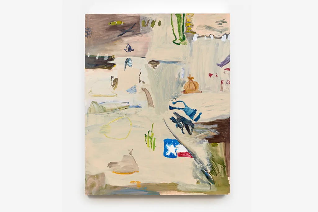An abstract painting by artist b chehayeb with broad brushstrokes and vivid colors.
